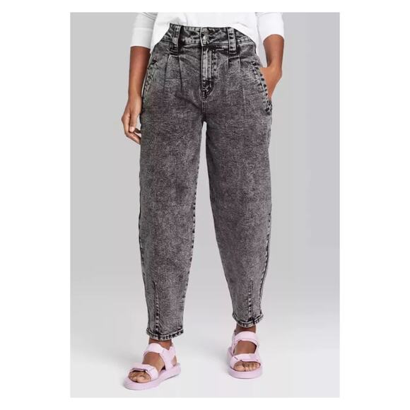 Wild Fable Highest Rise Balloon Acid Wash Yoke Jean Size 2 - Picture 1 of 12